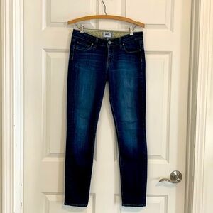 PAIGE Skyline Ankle Dark Wash Skinny Jeans